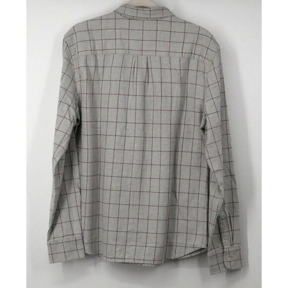 NWT Marine Layer Men's Classic Fit Twill Grey Windowpane Shirt Medium - Picture 4 of 4
